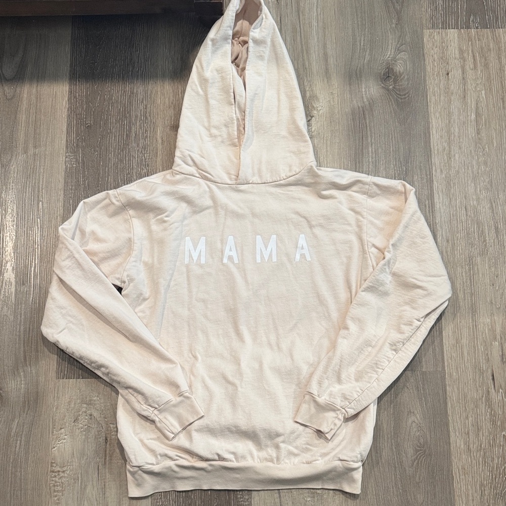 Beige 'MAMA' Hoodie- Medium